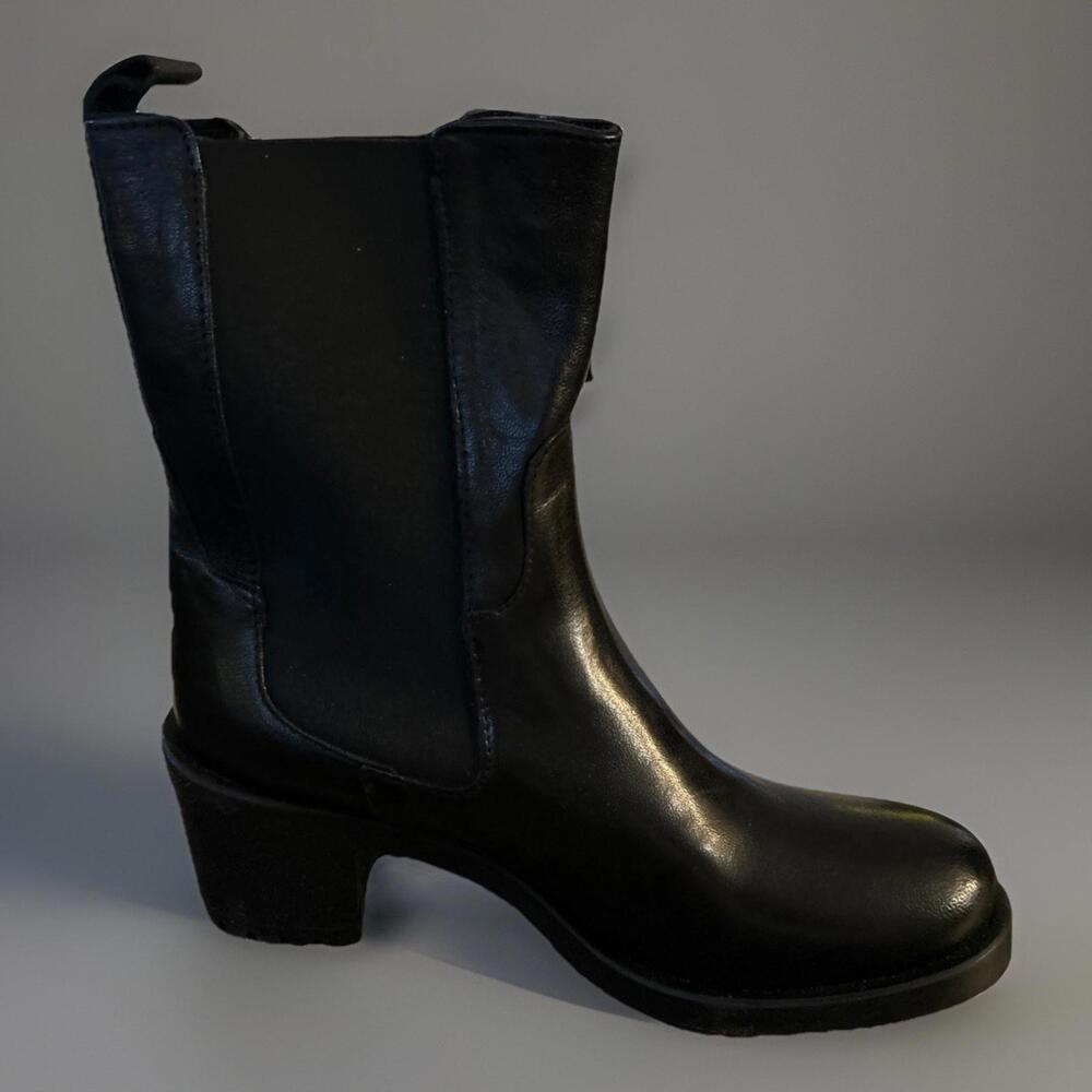 LAMICA Italy Black COW LEATHER BOOTS Quagia Sz 7.5 / 38 New In Original Box! - Picture 4 of 11